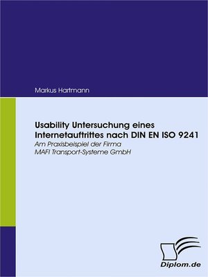 cover image of Usability Untersuchung eines Internetauftrittes nach DIN EN ISO 9241